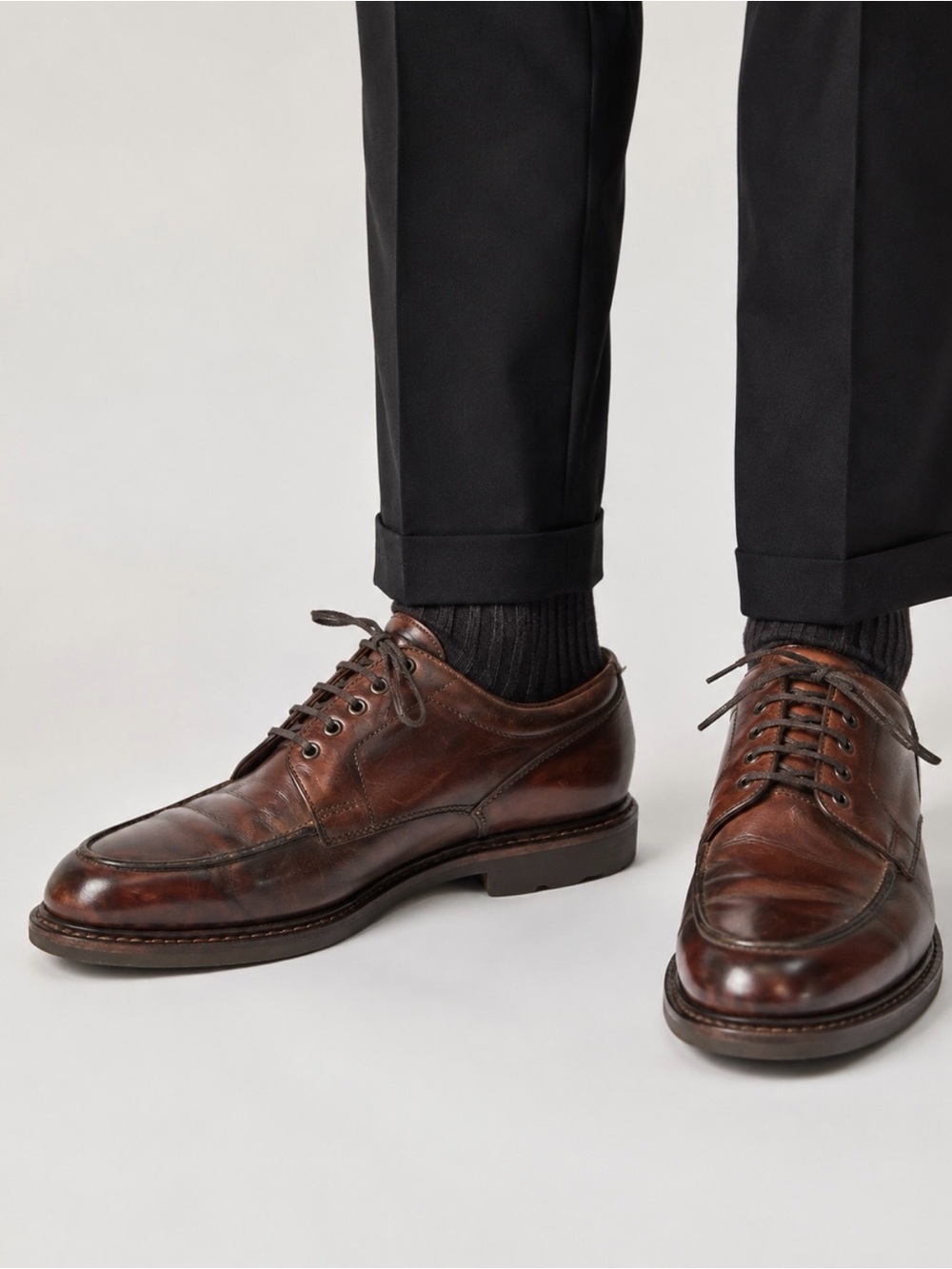 Johnston & Murphy Brown Leather Oxford Shoes Men 7.5M USA
